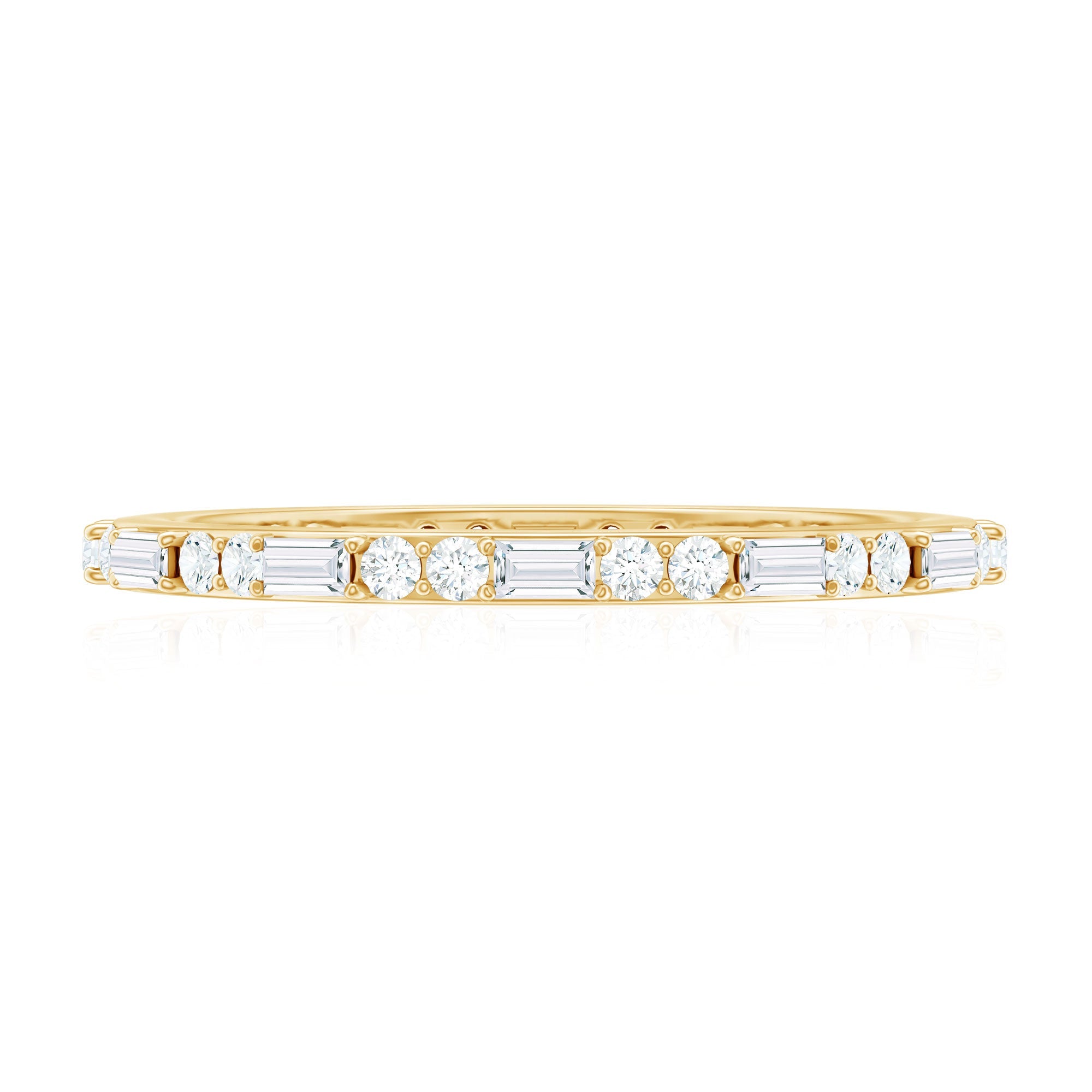 Real Baguette and Round Diamond Full Eternity Ring