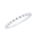 Baguette Cut Diamond Stackable Ring in Shared Prong Setting