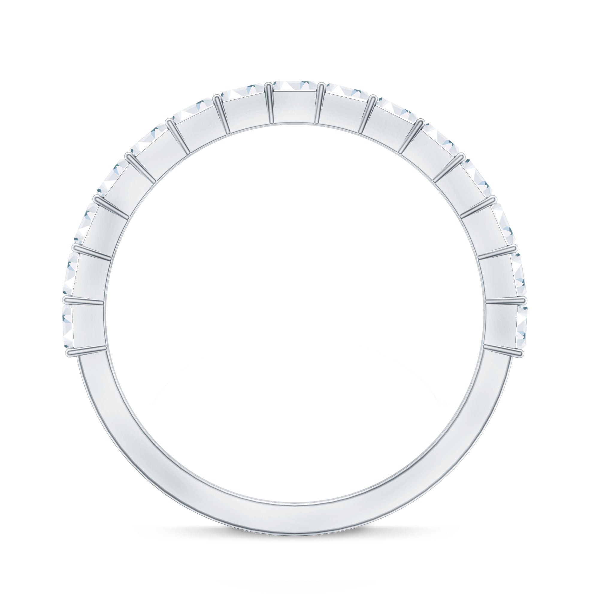 Baguette Cut Diamond Stackable Ring in Shared Prong Setting