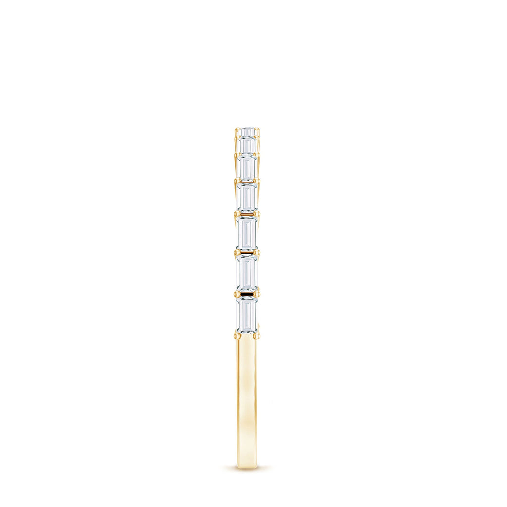 Baguette Cut Diamond Stackable Ring in Shared Prong Setting