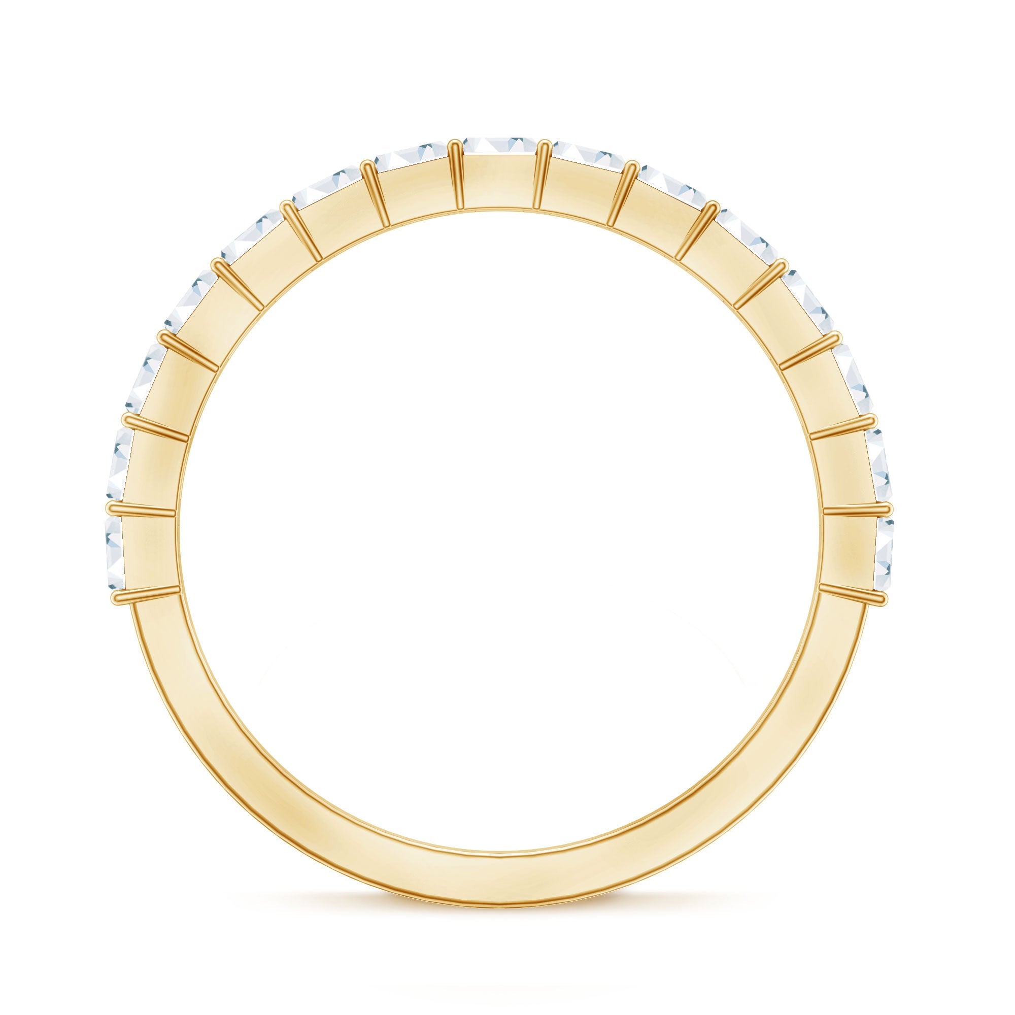 Baguette Cut Diamond Stackable Ring in Shared Prong Setting