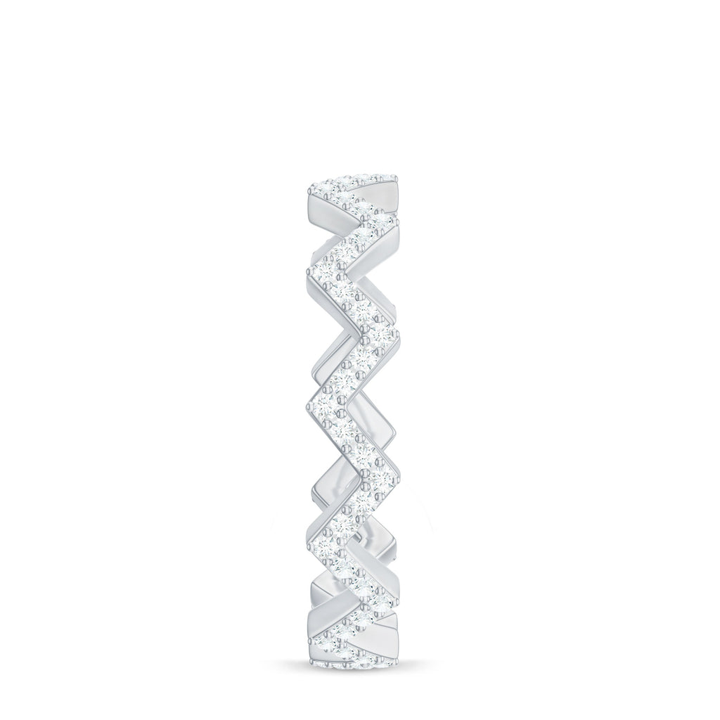 Minimal Diamond Zig Zag Eternity Band Ring