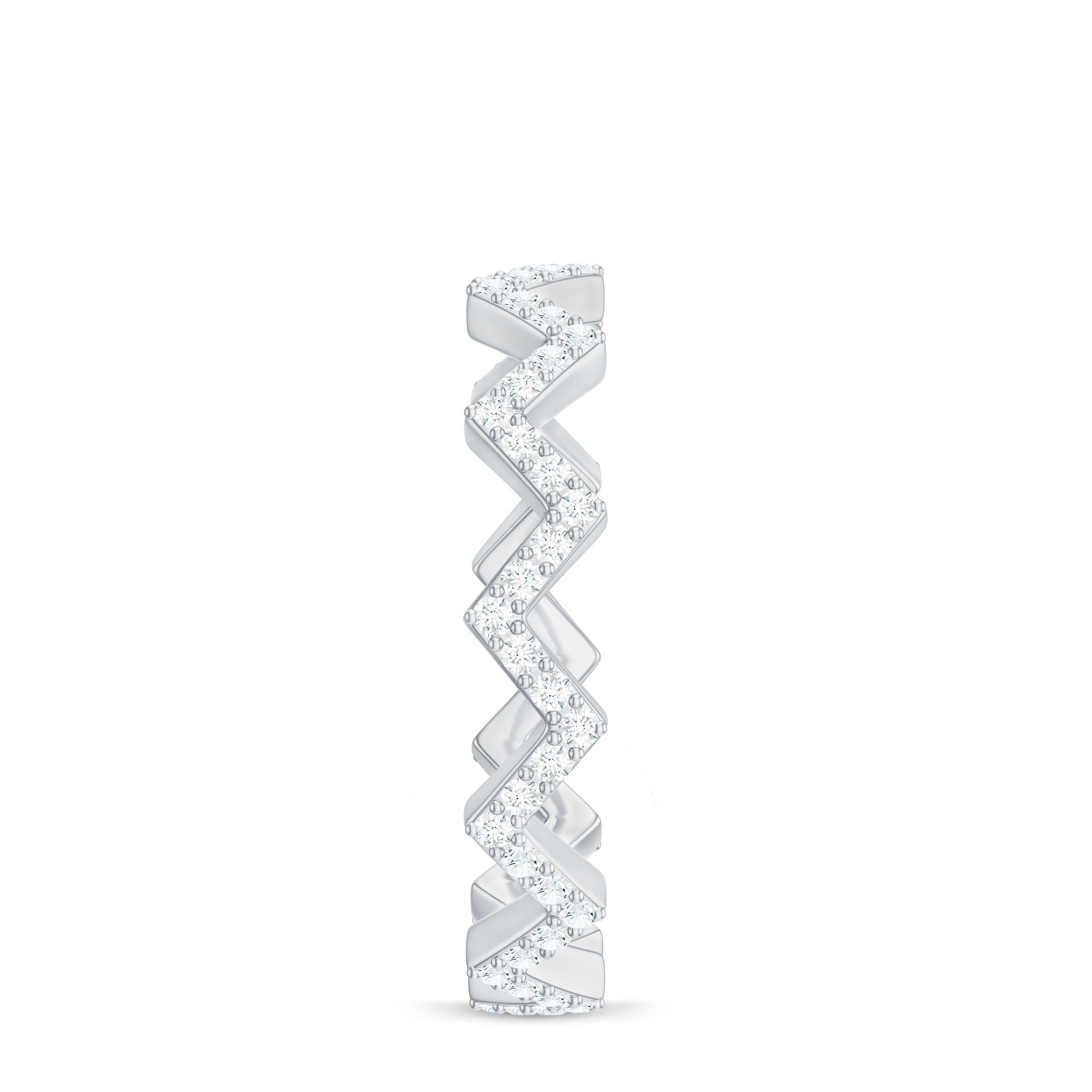 Minimal Diamond Zig Zag Eternity Band Ring