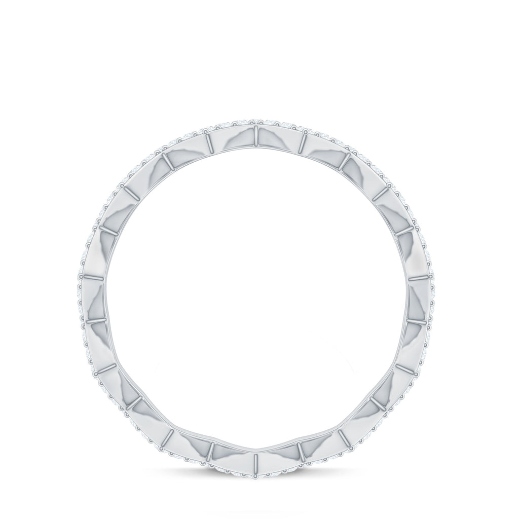 Minimal Diamond Zig Zag Eternity Band Ring