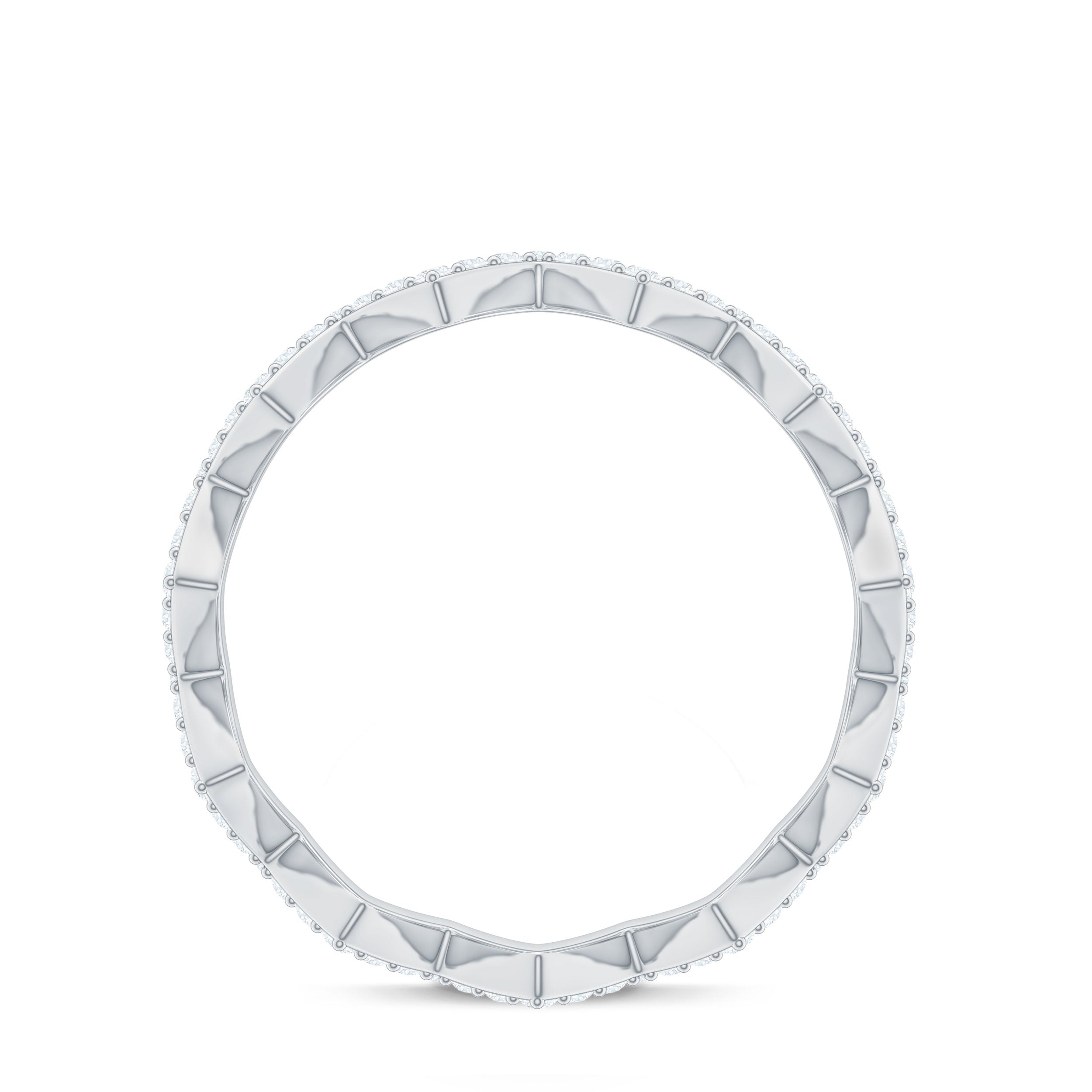 Minimal Diamond Zig Zag Eternity Band Ring