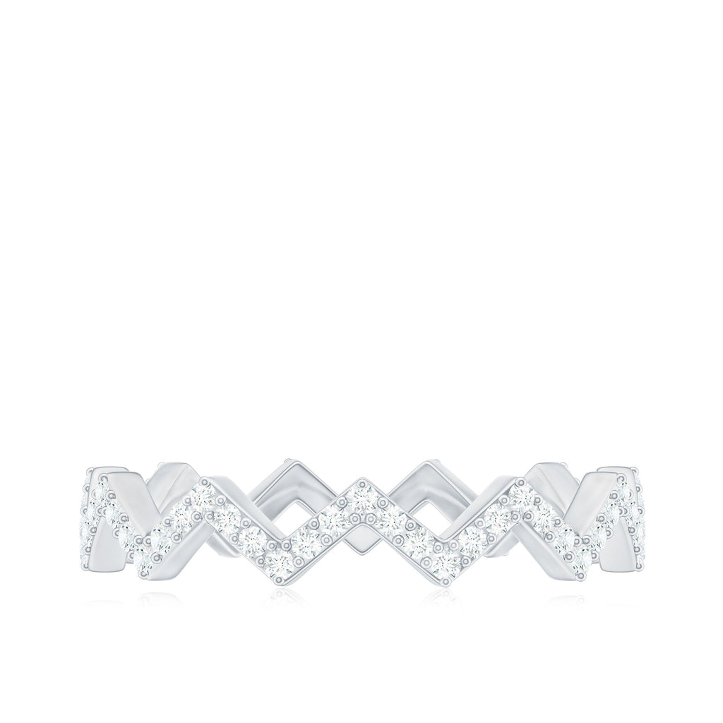 Minimal Diamond Zig Zag Eternity Band Ring