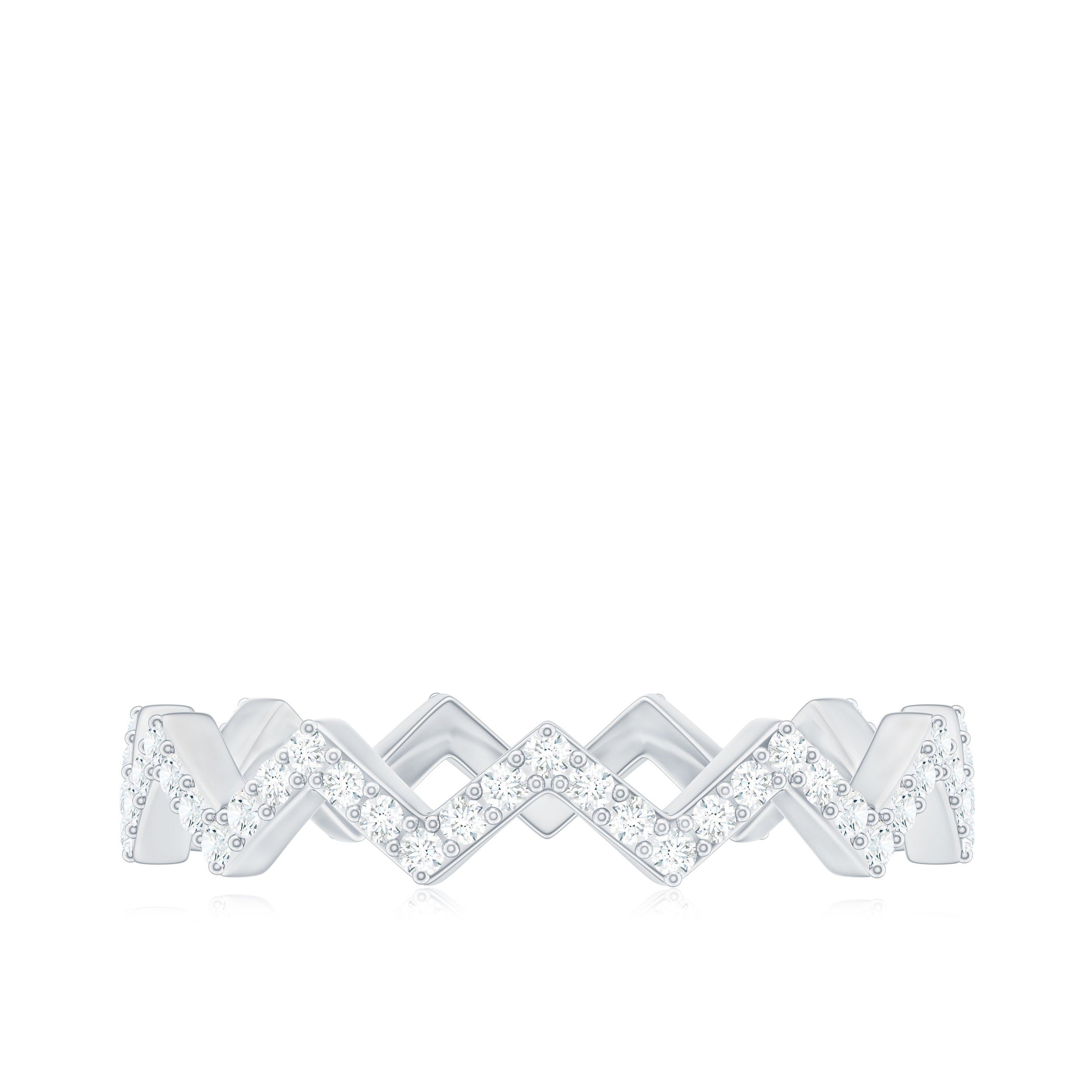 Minimal Diamond Zig Zag Eternity Band Ring