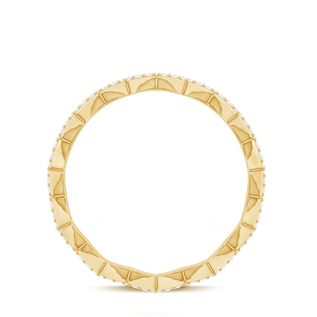 Minimal Diamond Zig Zag Eternity Band Ring