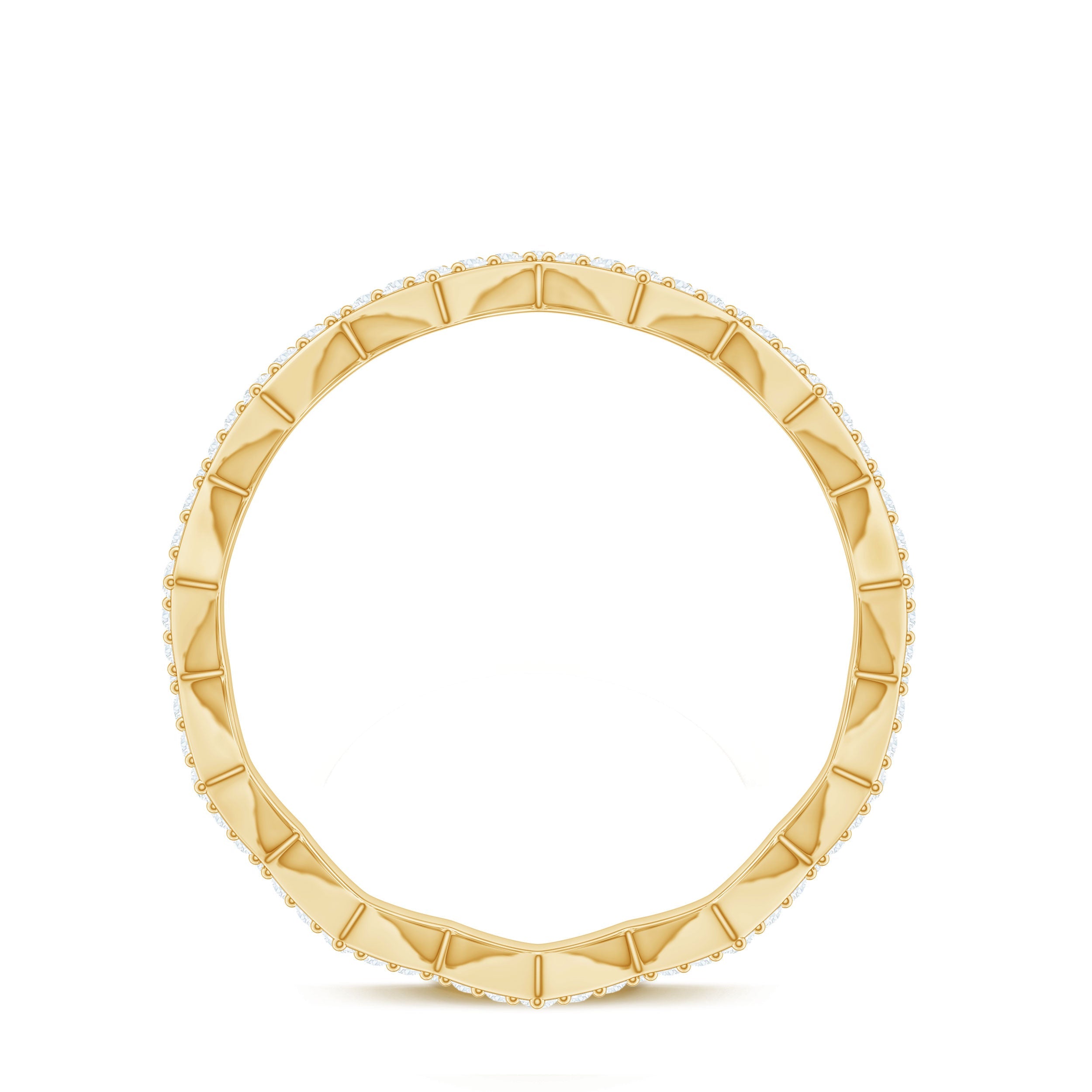 Minimal Diamond Zig Zag Eternity Band Ring