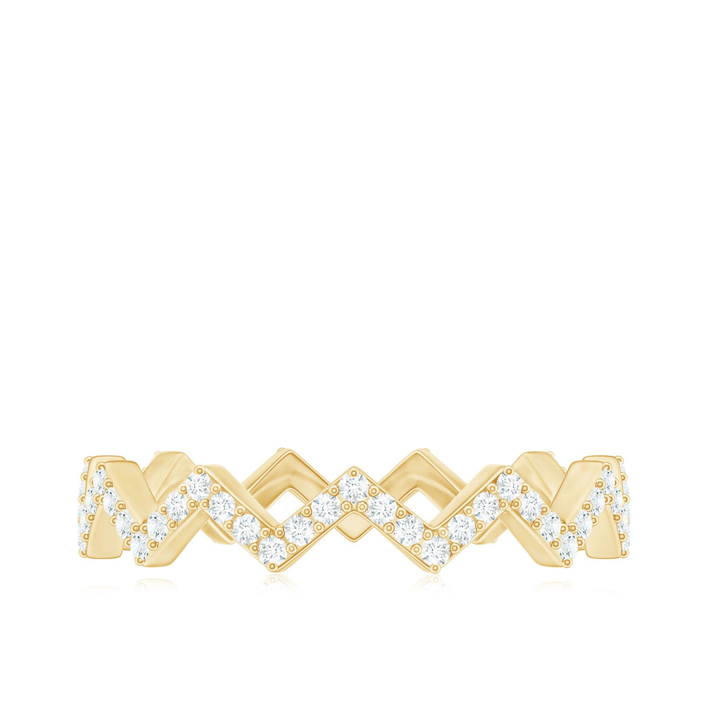 Minimal Diamond Zig Zag Eternity Band Ring