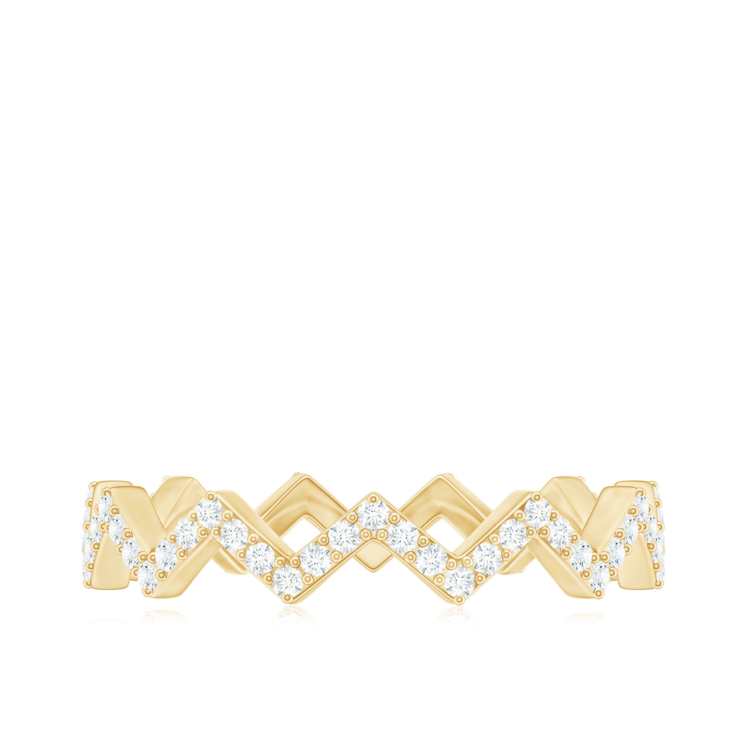 Minimal Diamond Zig Zag Eternity Band Ring