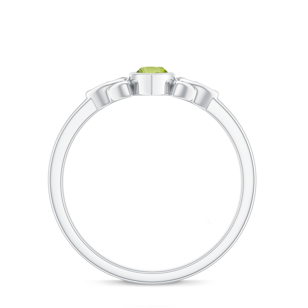 Natural 0.7 Carat Marquise Peridot Promise Ring with Celtic Knot