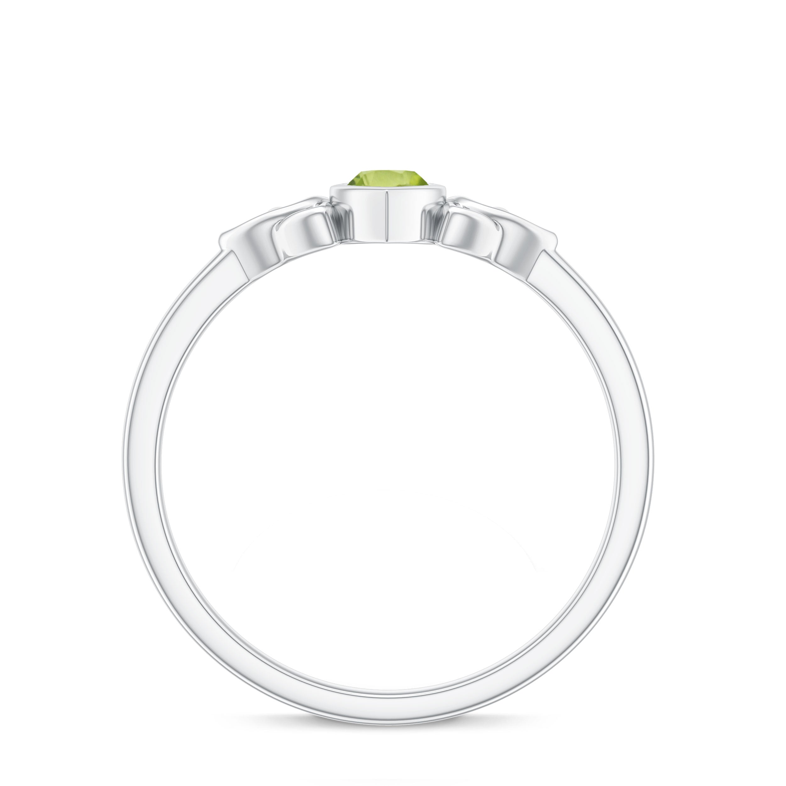 Natural 0.7 Carat Marquise Peridot Promise Ring with Celtic Knot