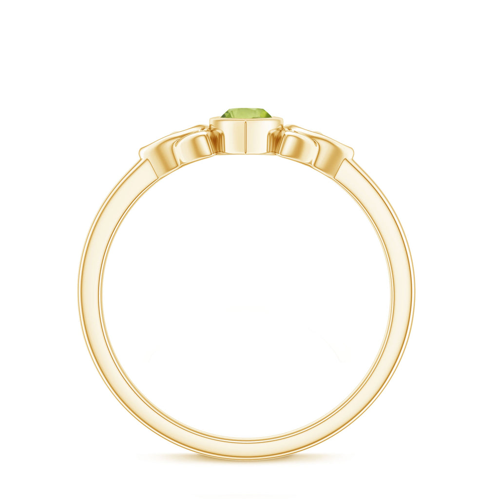 Natural 0.7 Carat Marquise Peridot Promise Ring with Celtic Knot