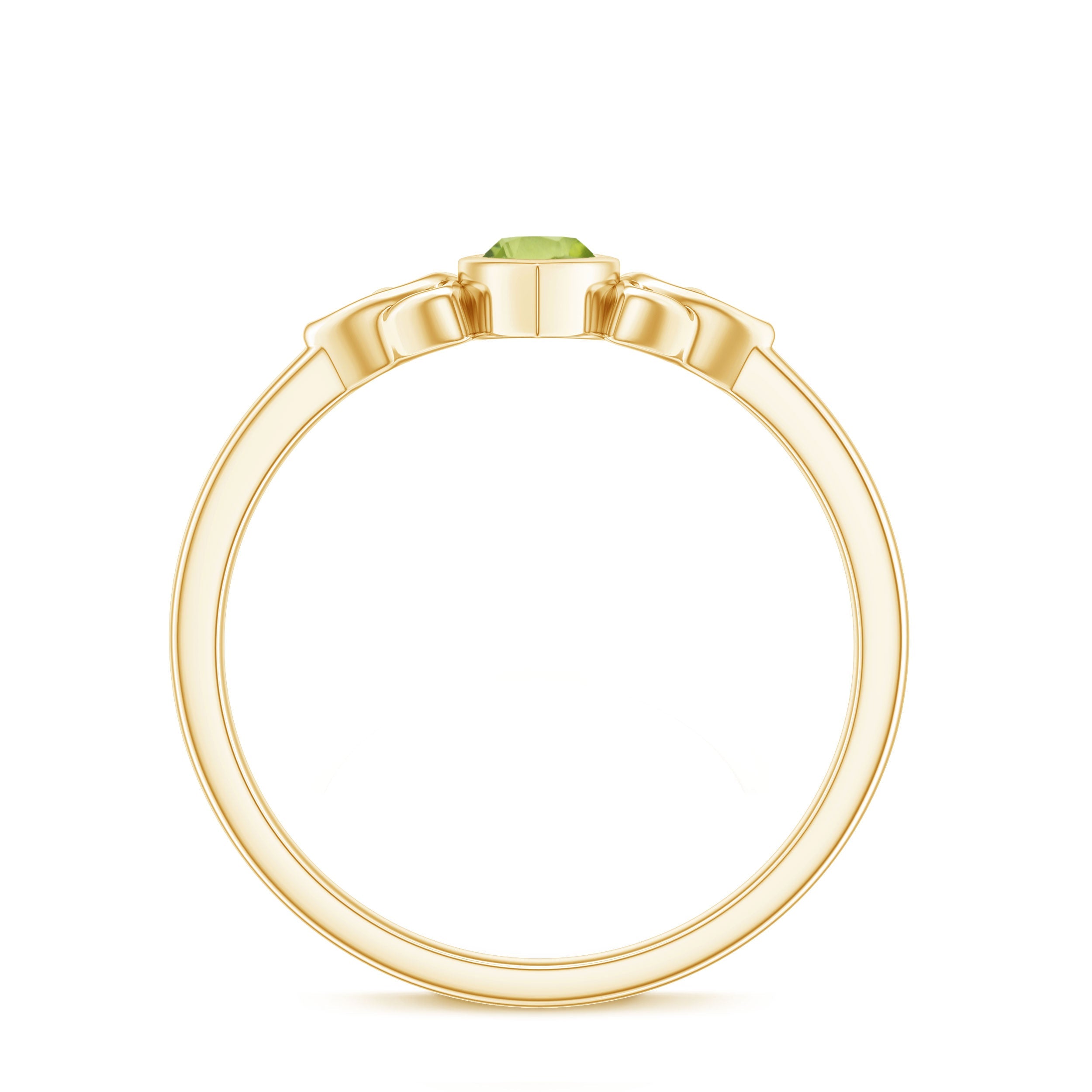 Natural 0.7 Carat Marquise Peridot Promise Ring with Celtic Knot