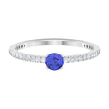 Genuine Tanzanite Commitment Ring with Diamond