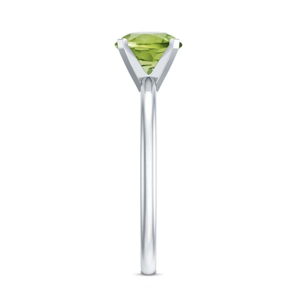 Natural 2 Carat Peridot Solitaire Engagement Ring for Women