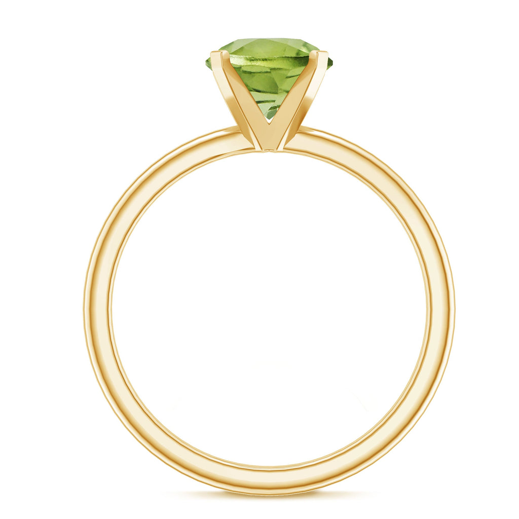 Natural 2 Carat Peridot Solitaire Engagement Ring for Women