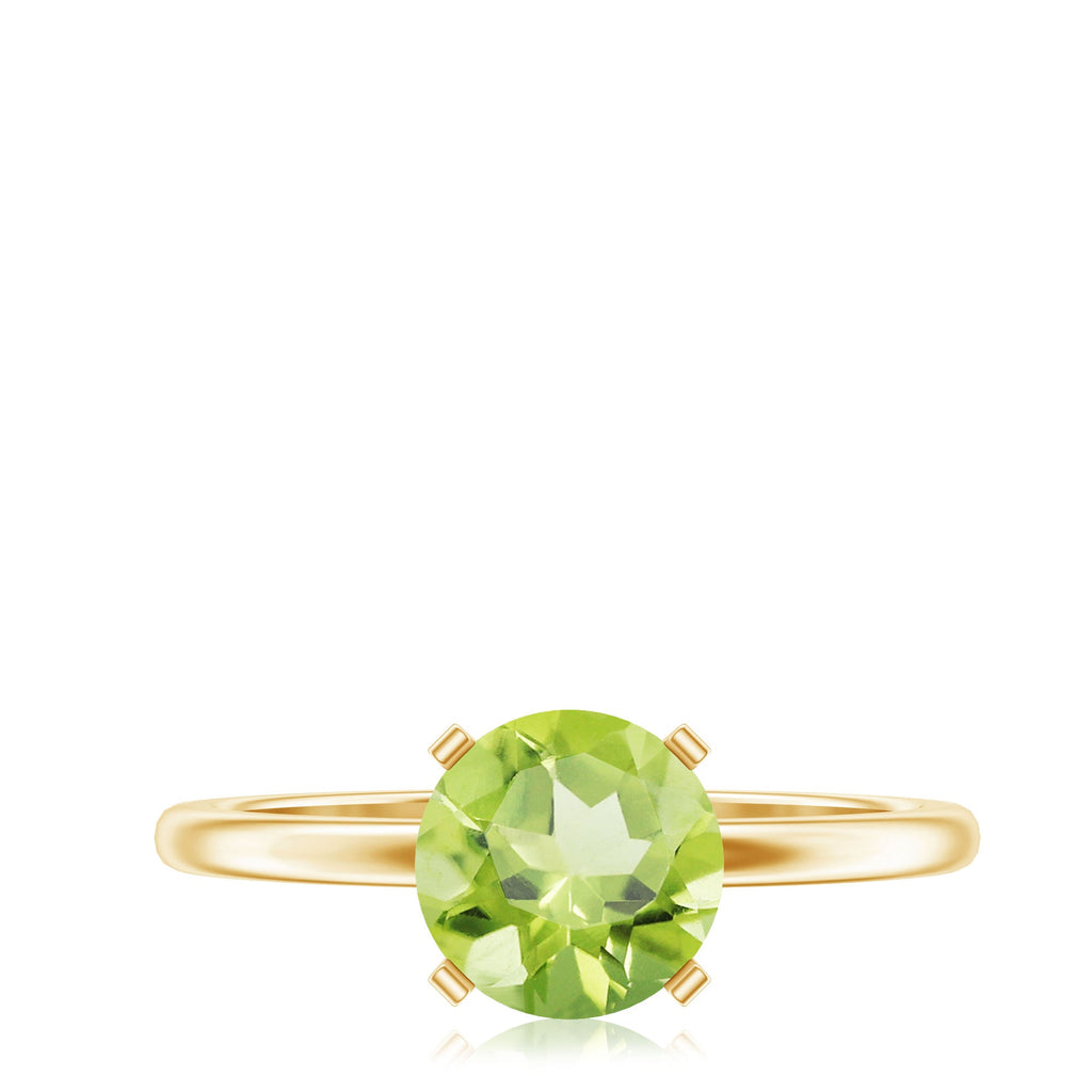 Natural 2 Carat Peridot Solitaire Engagement Ring for Women
