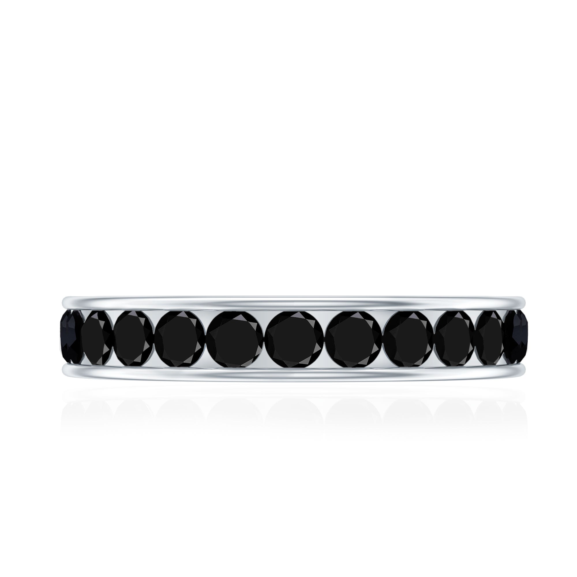 Channel Set Black Spinel Eternity Ring