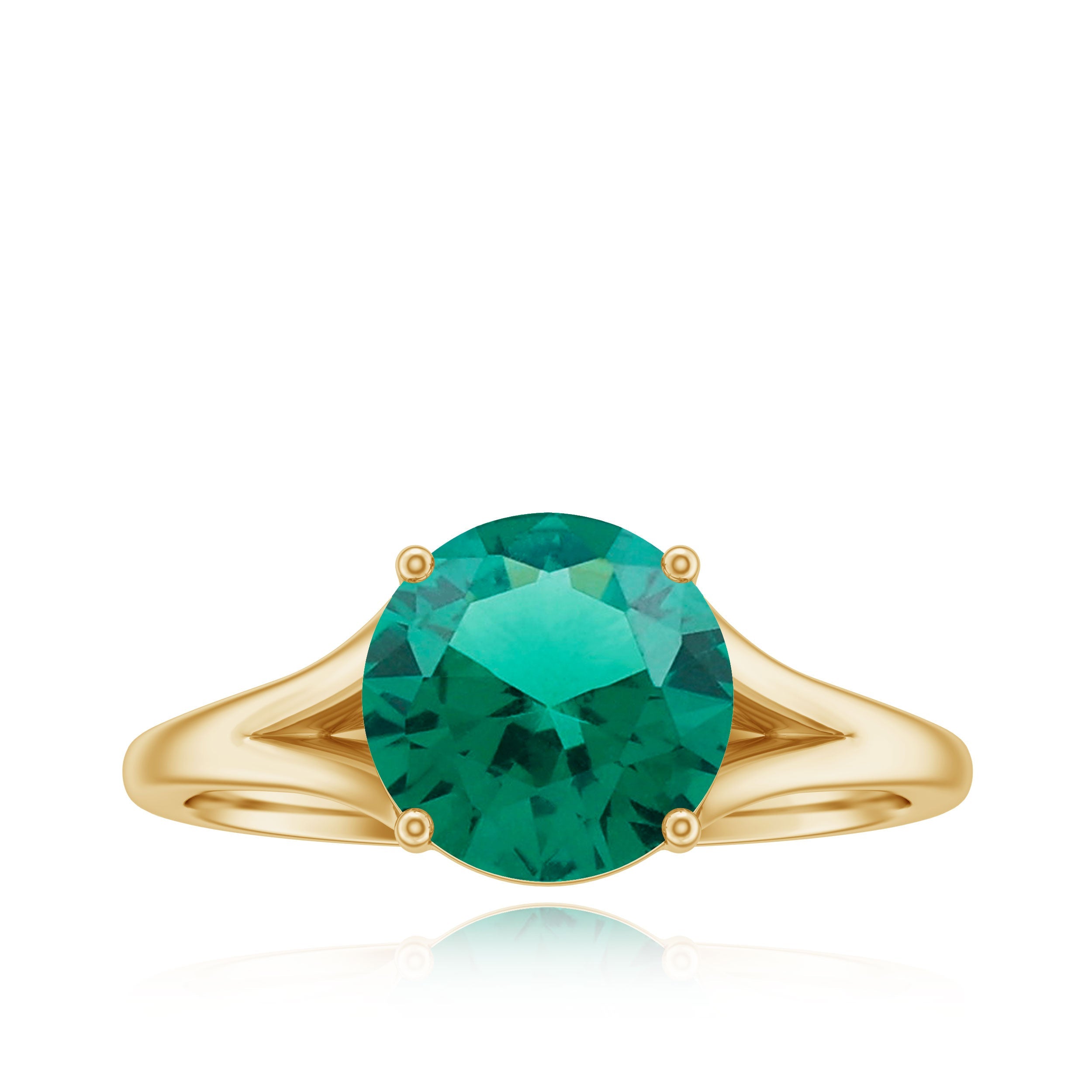 Certified 2 Carat Lab Grown Emerald Engagement Ring with Diamond