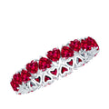Lab Created Ruby Heart Eternity Band Ring