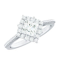 0.7 Carat Princess Cut Moissanite Vintage Inspired Ring