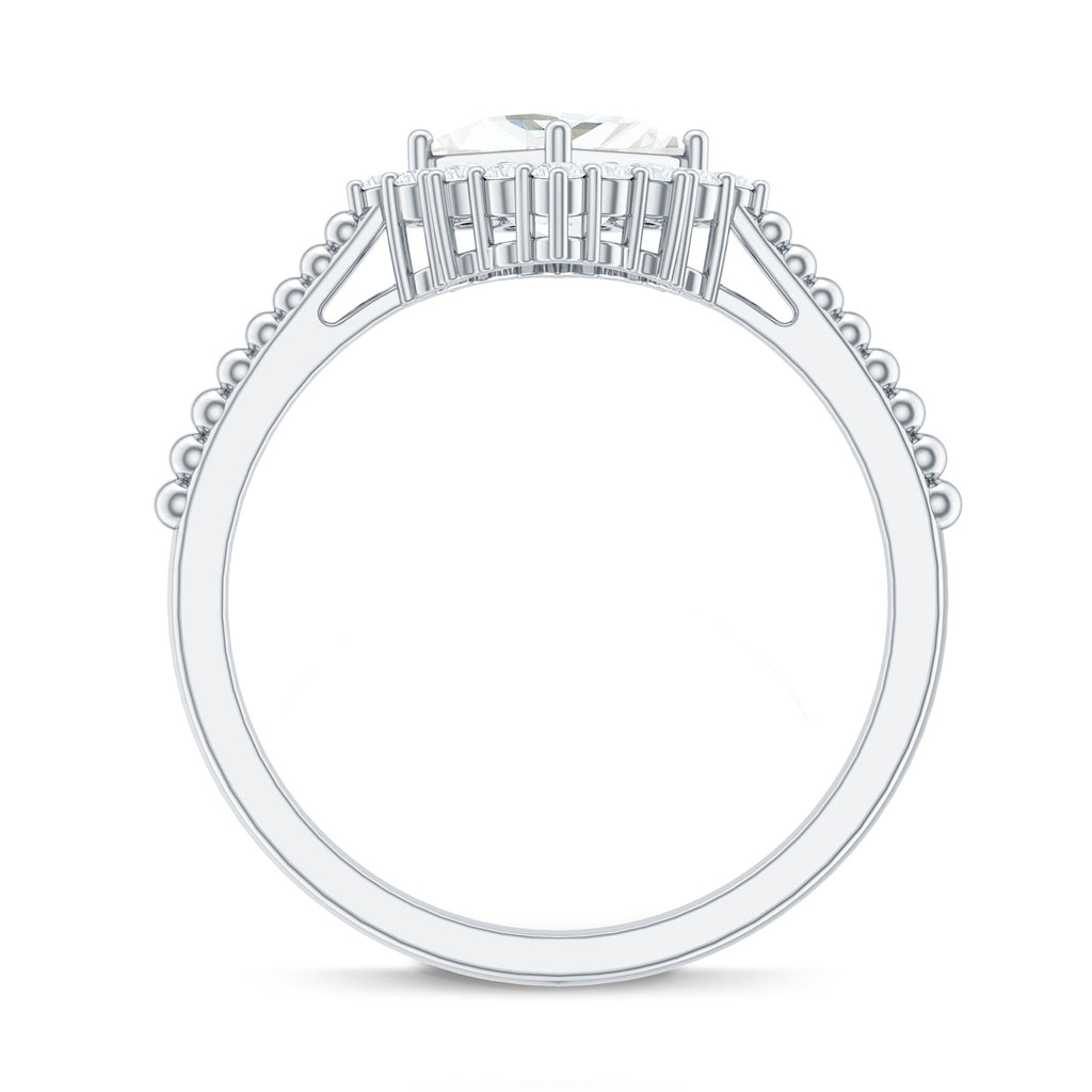 0.7 Carat Princess Cut Moissanite Vintage Inspired Ring