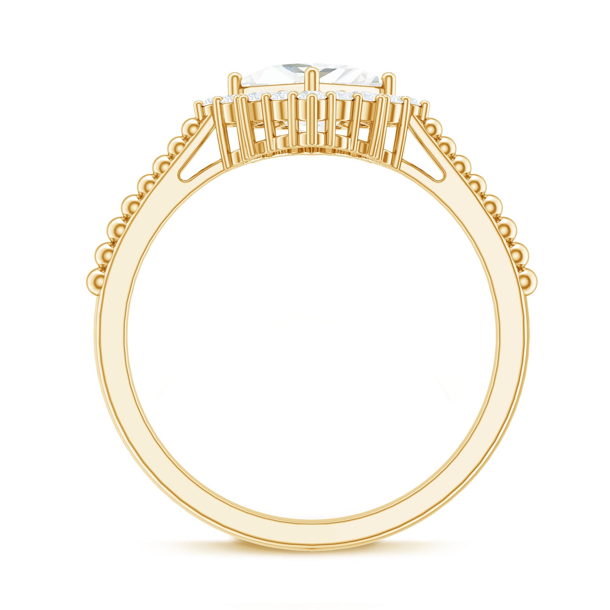 0.7 Carat Princess Cut Moissanite Vintage Inspired Ring