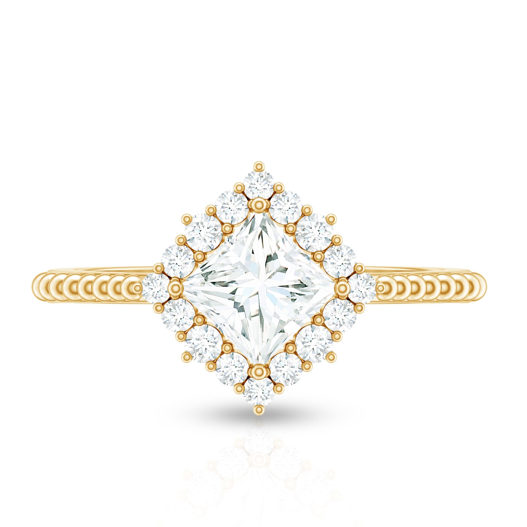 0.7 Carat Princess Cut Moissanite Vintage Inspired Ring