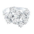 Certified Round Moissanite Cluster Engagement Ring for Women