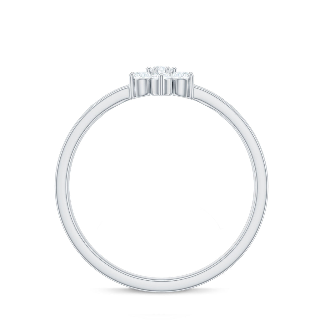 Nature Inspired Diamond Flower Promise Ring for Proposal