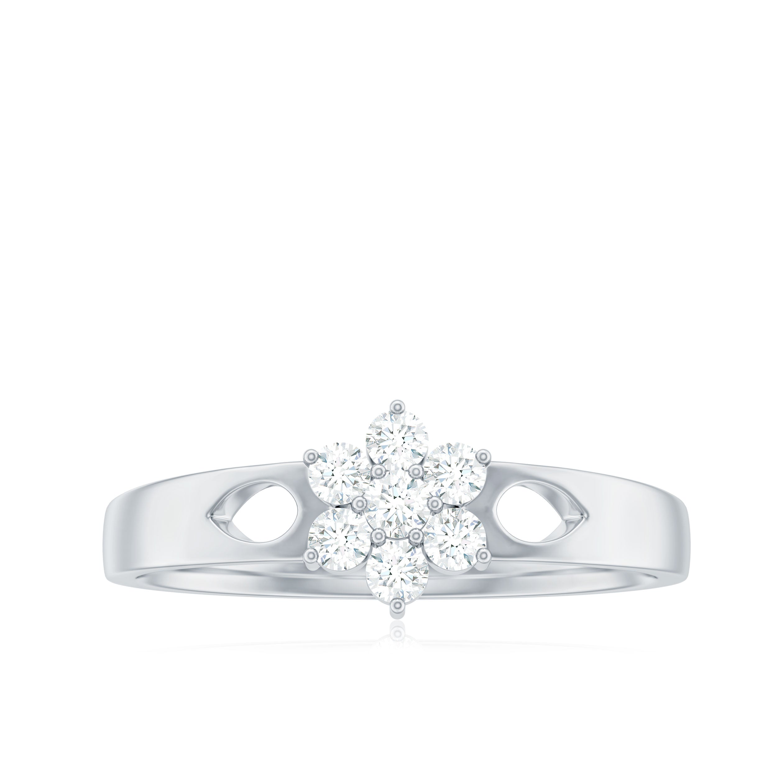 Nature Inspired Diamond Flower Promise Ring for Proposal
