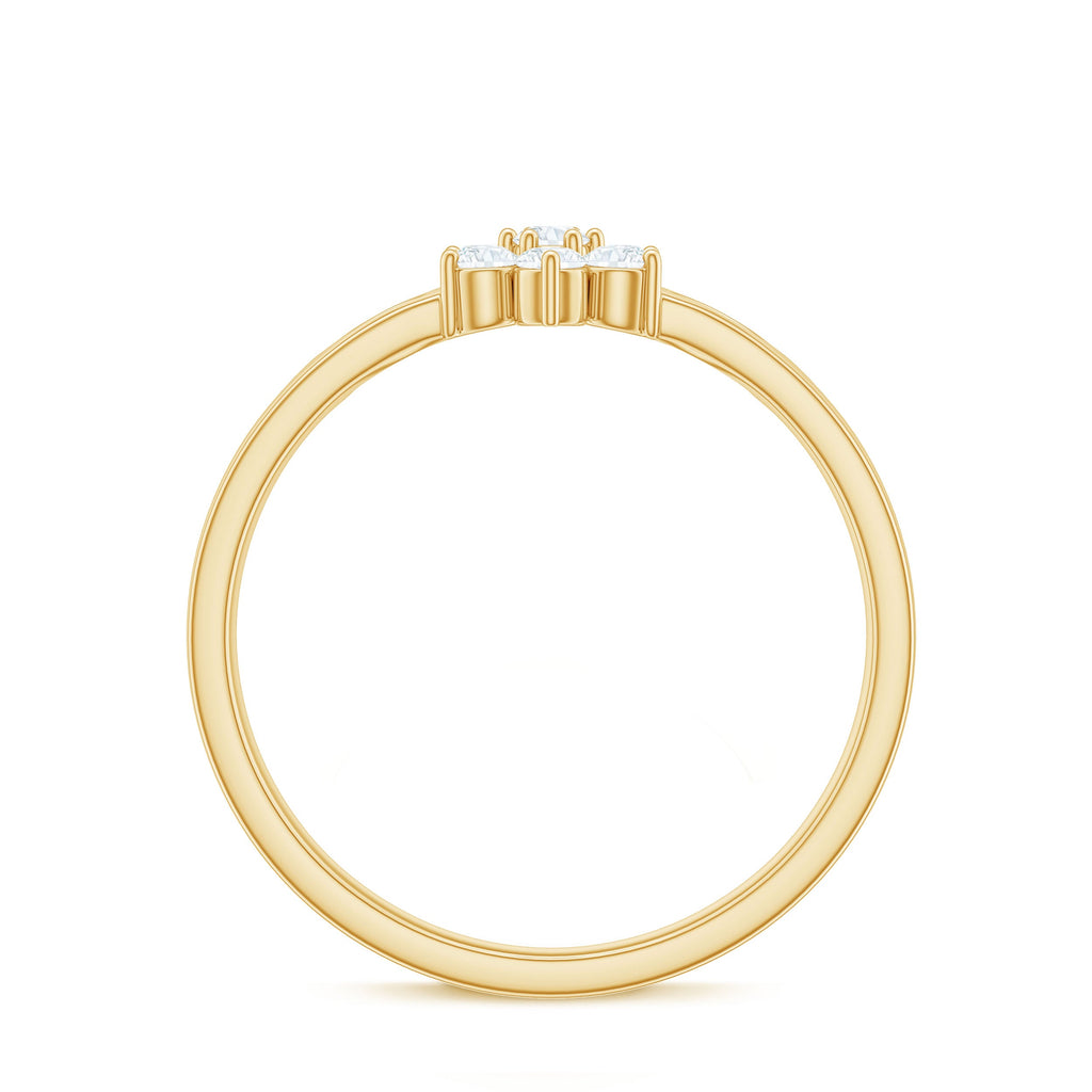 Nature Inspired Diamond Flower Promise Ring for Proposal