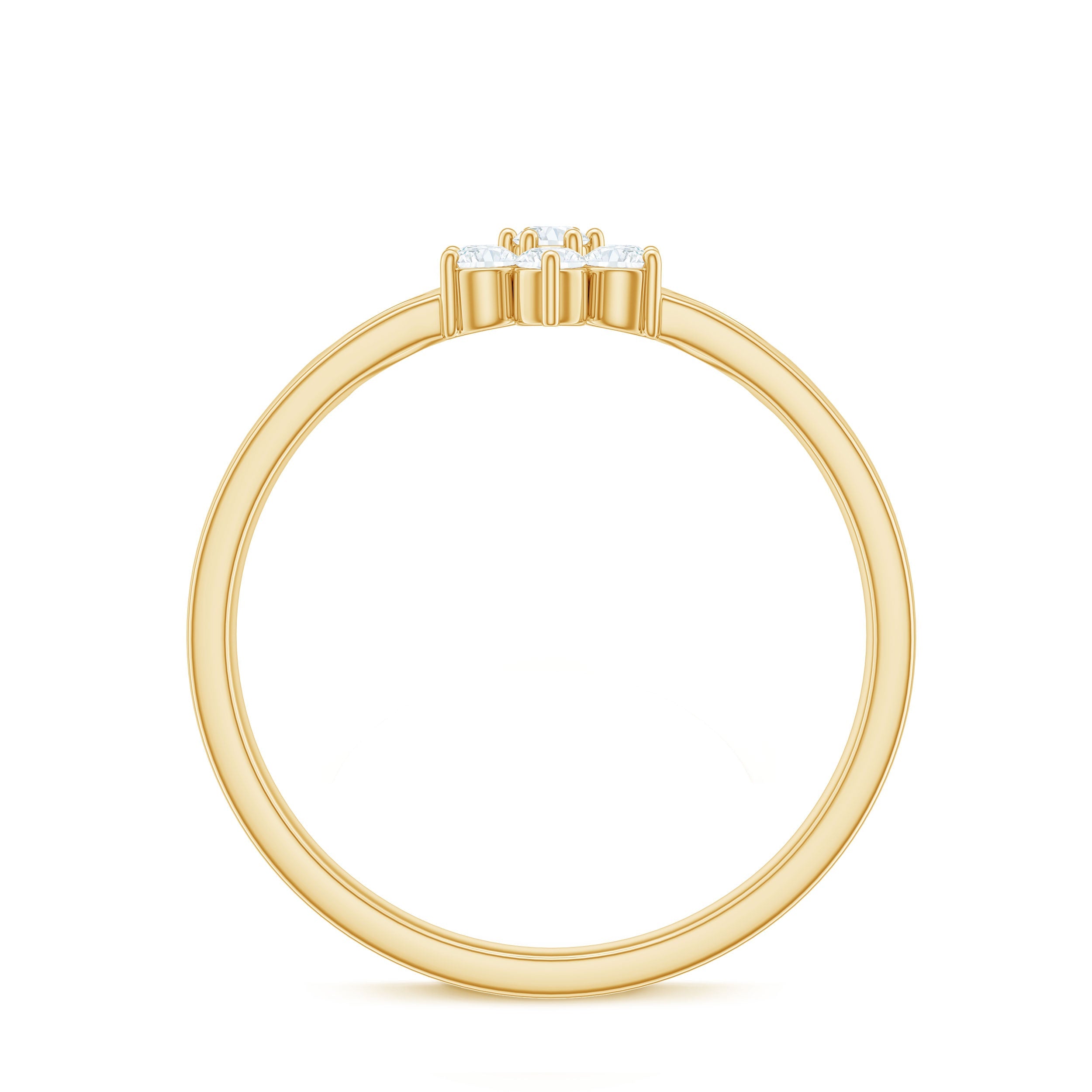 Nature Inspired Diamond Flower Promise Ring for Proposal
