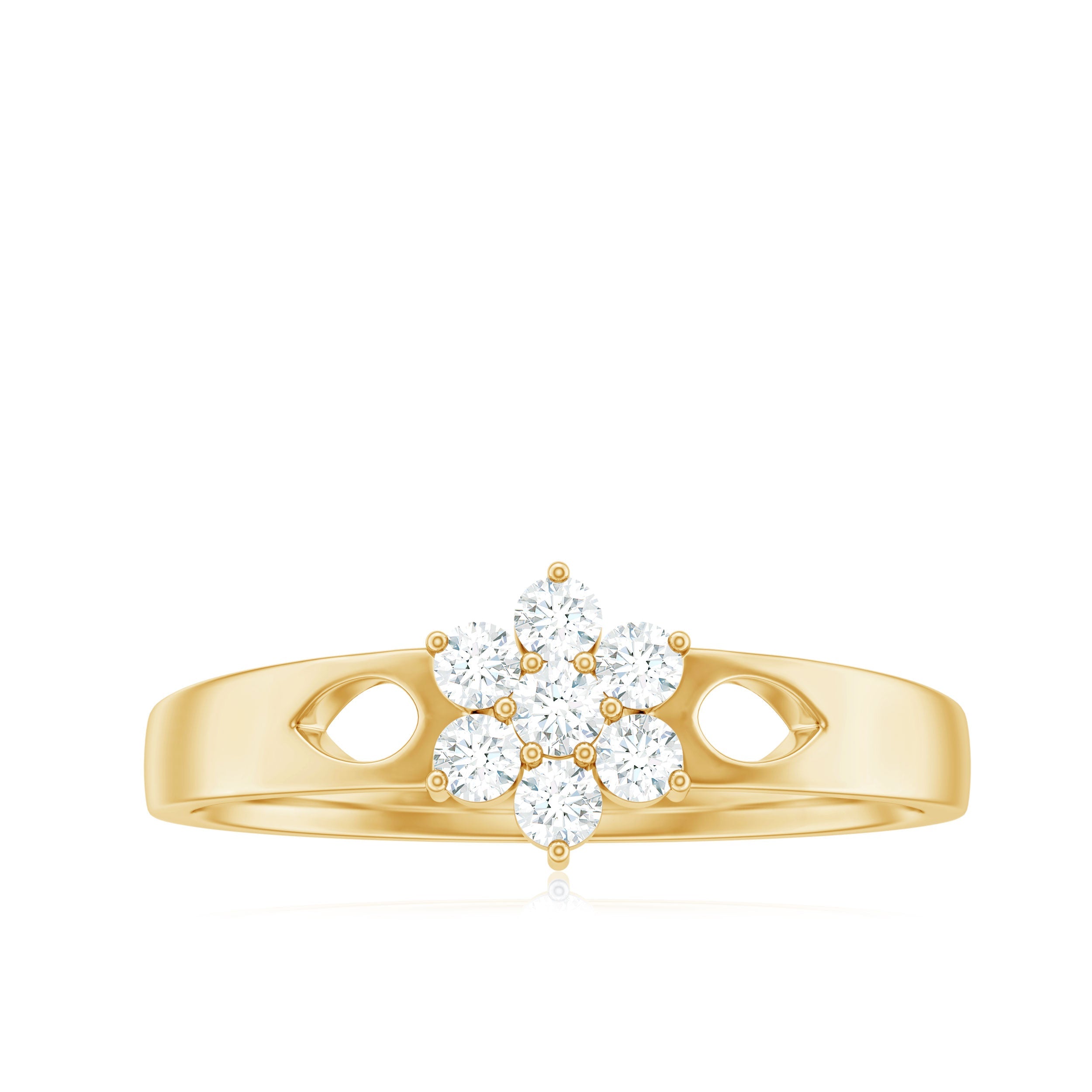 Nature Inspired Diamond Flower Promise Ring for Proposal