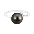 8 Carat Solitaire Tahitian Pearl Bypass Engagement Ring with Diamond