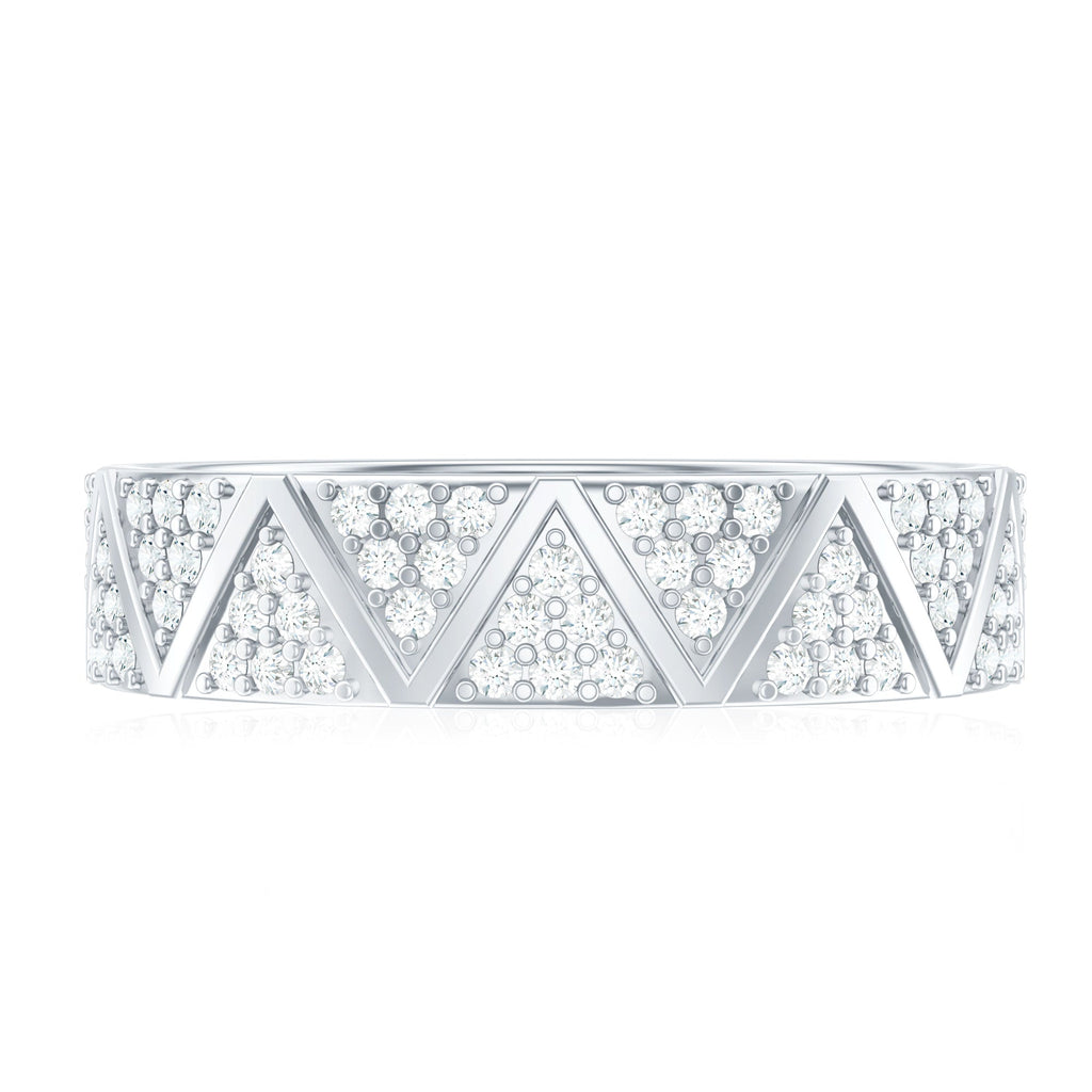 Natural Diamond Wide Wedding Band for Women
