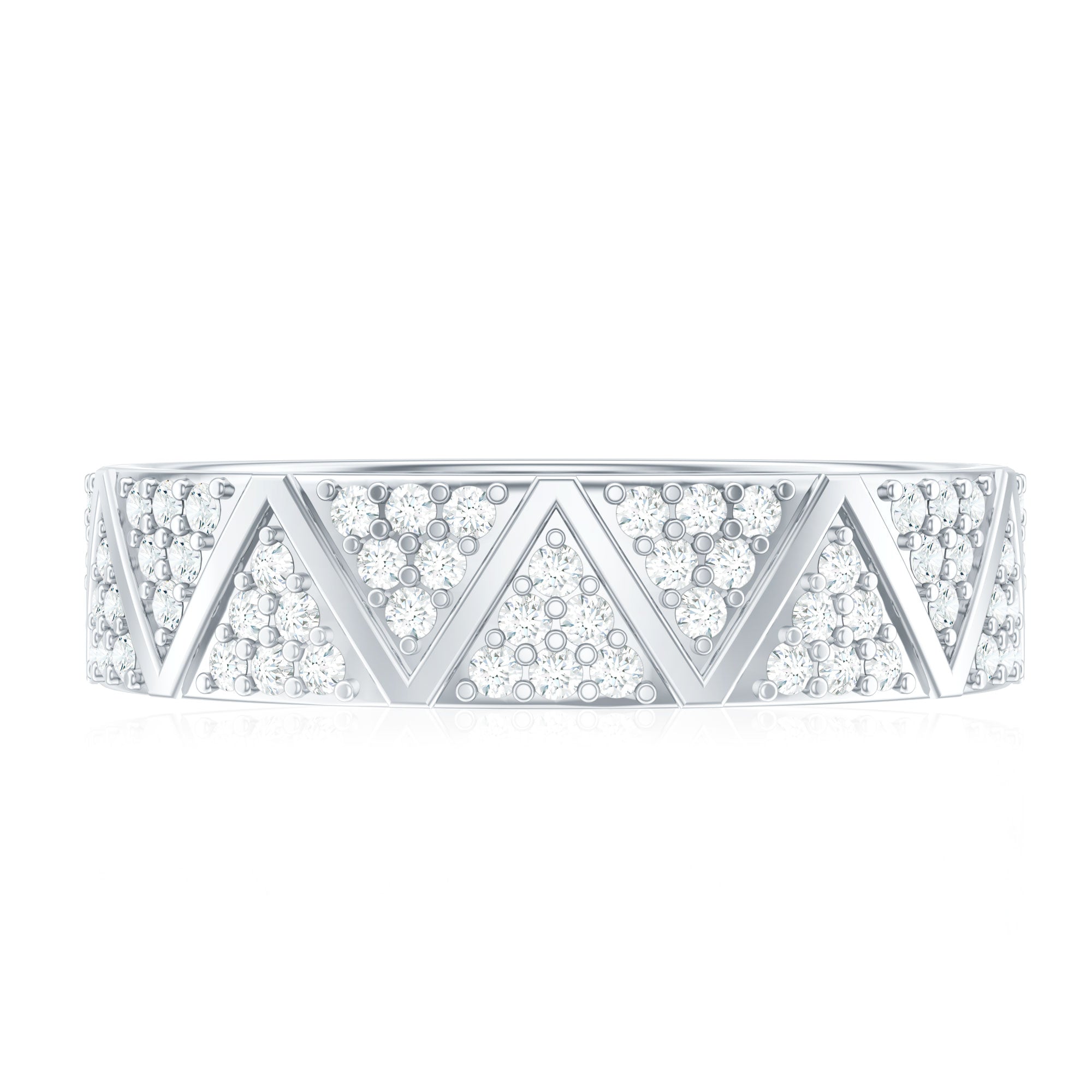Natural Diamond Wide Wedding Band for Women