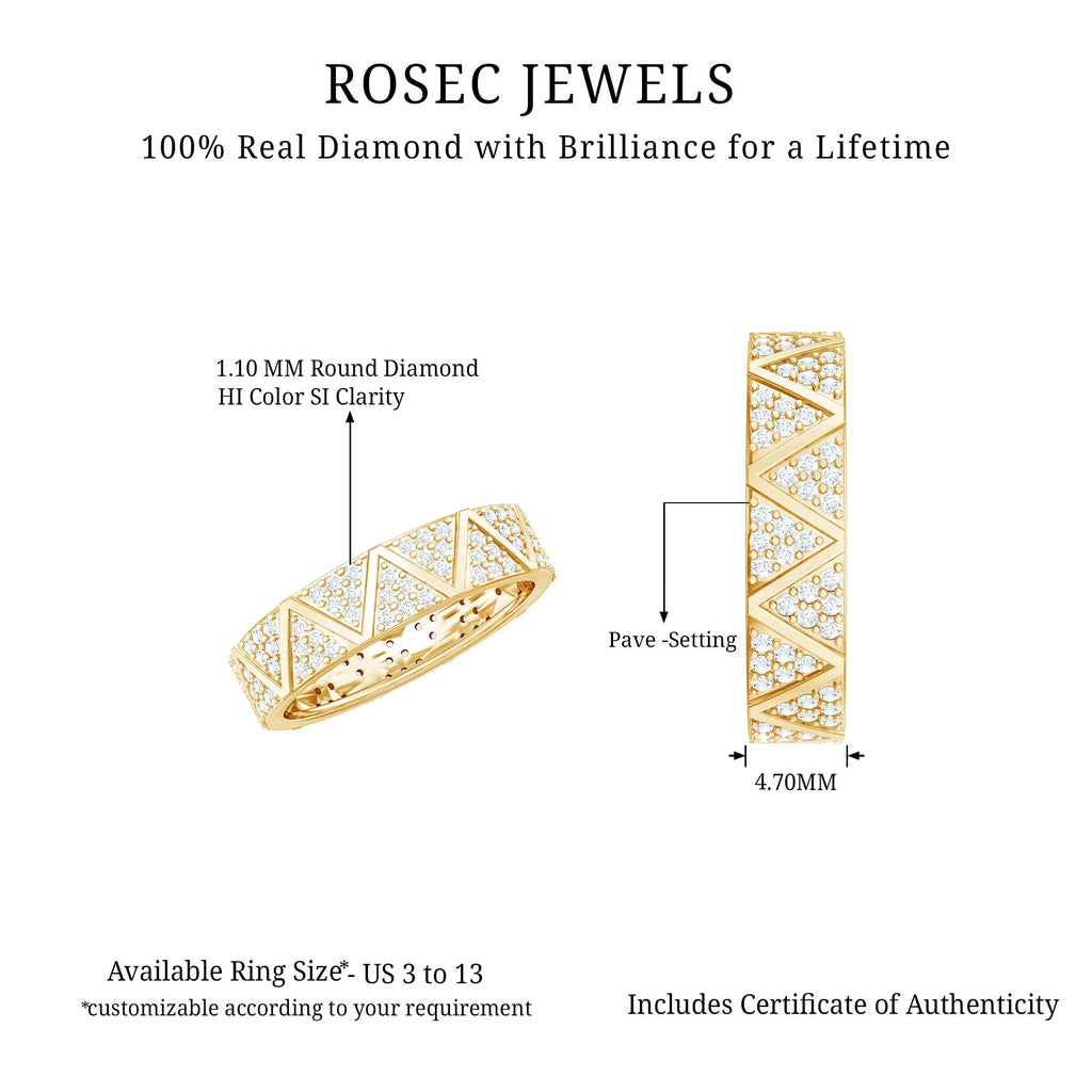 Natural Diamond Wide Wedding Band for Women