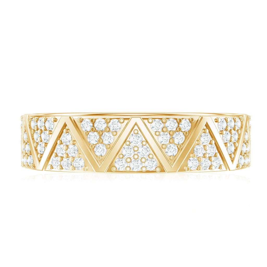 Natural Diamond Wide Wedding Band for Women