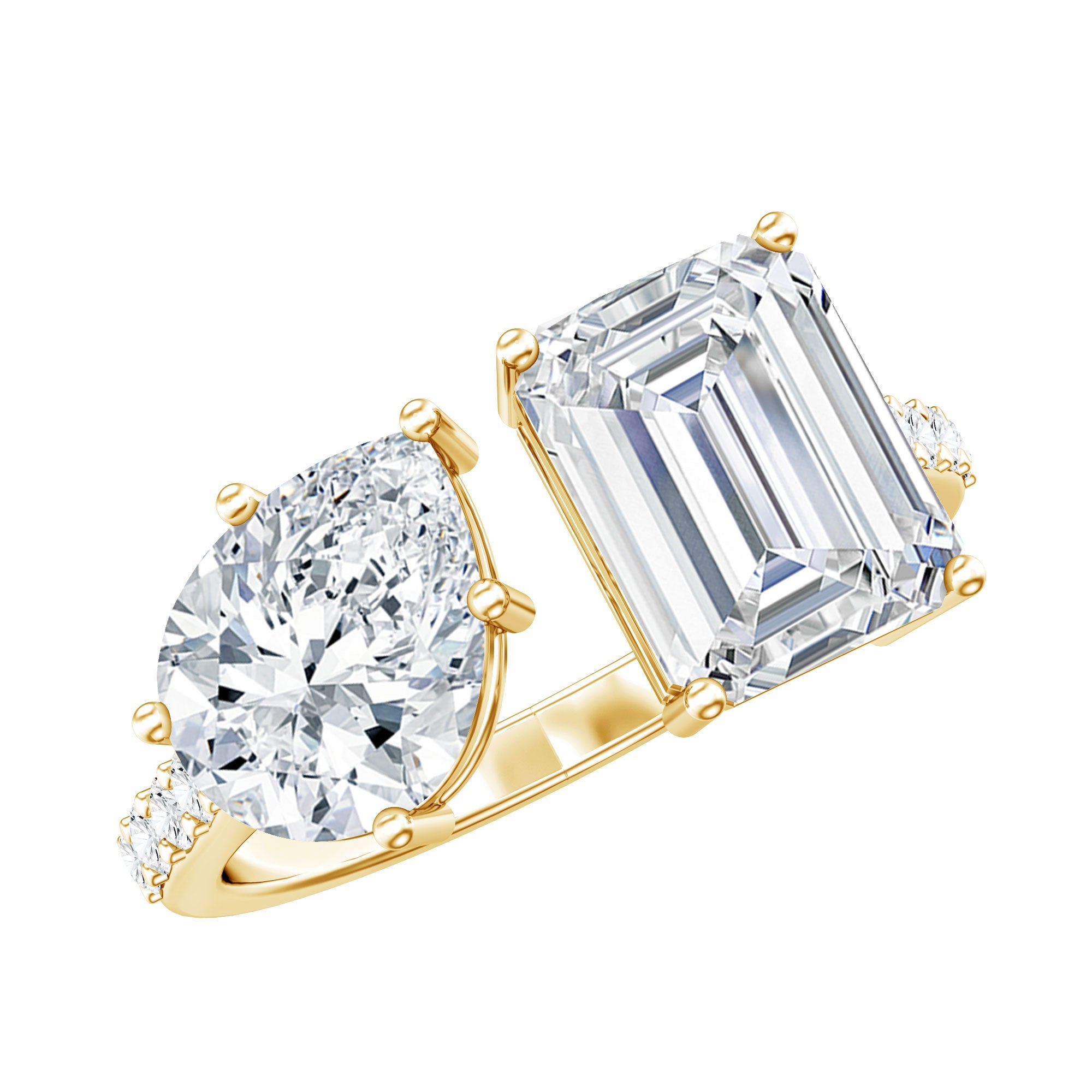 Toi Et Moi Moissanite Engagement Ring for Women