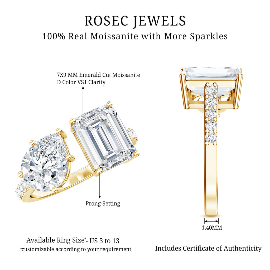Toi Et Moi Moissanite Engagement Ring for Women