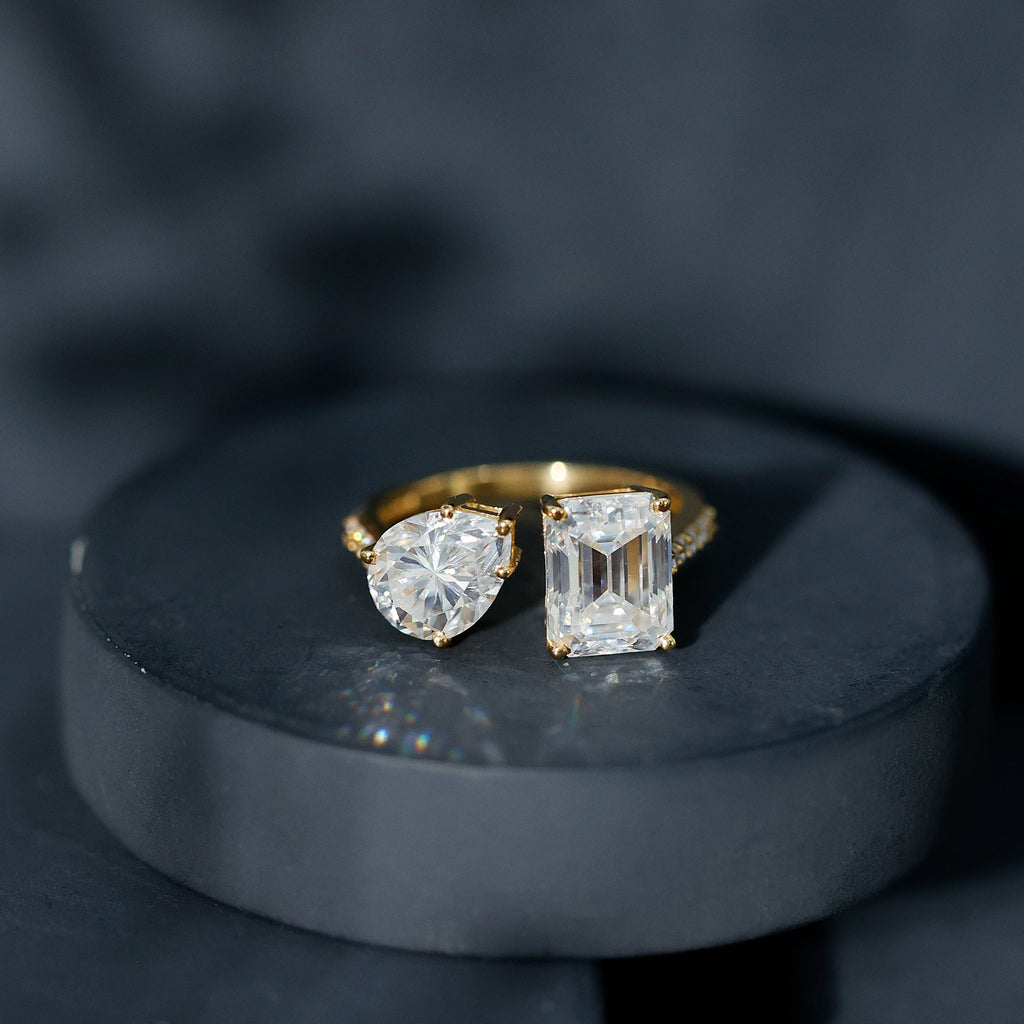 Toi Et Moi Moissanite Engagement Ring for Women