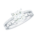 Moissanite Square Cut Engagement Ring With Certificate