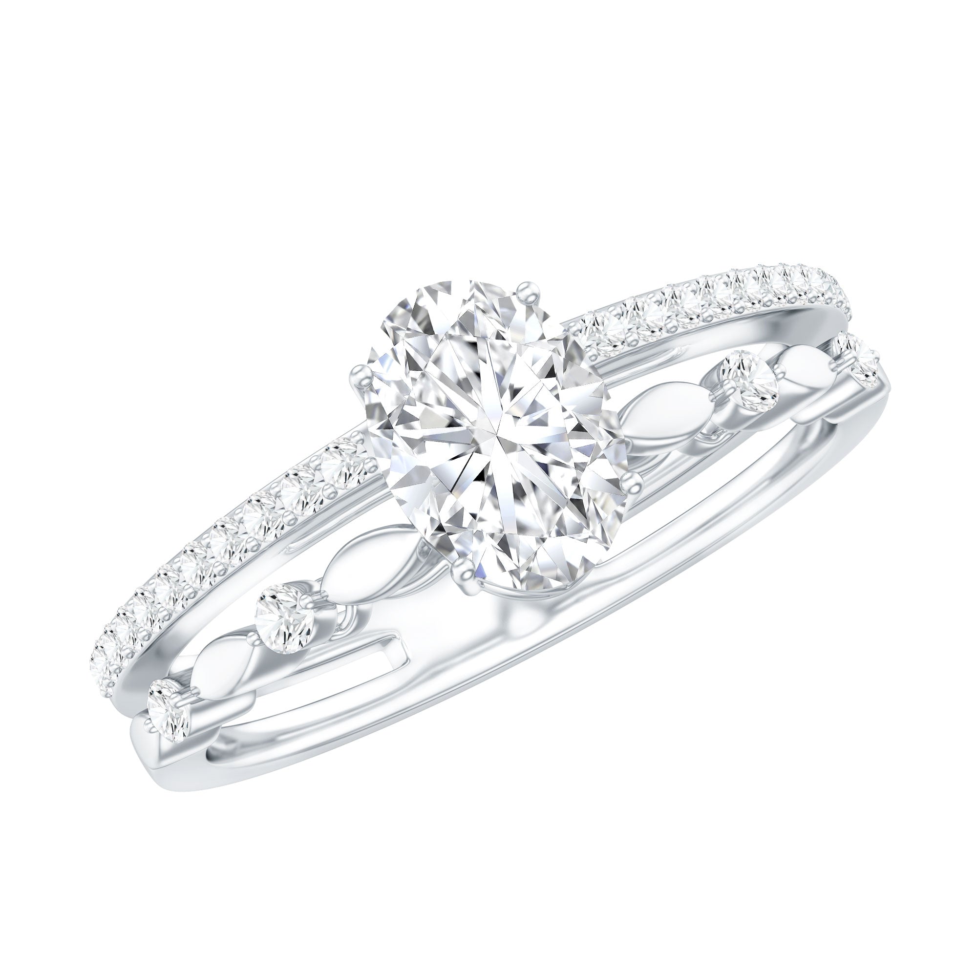 Oval Cut Moissanite Engagement Ring For Women