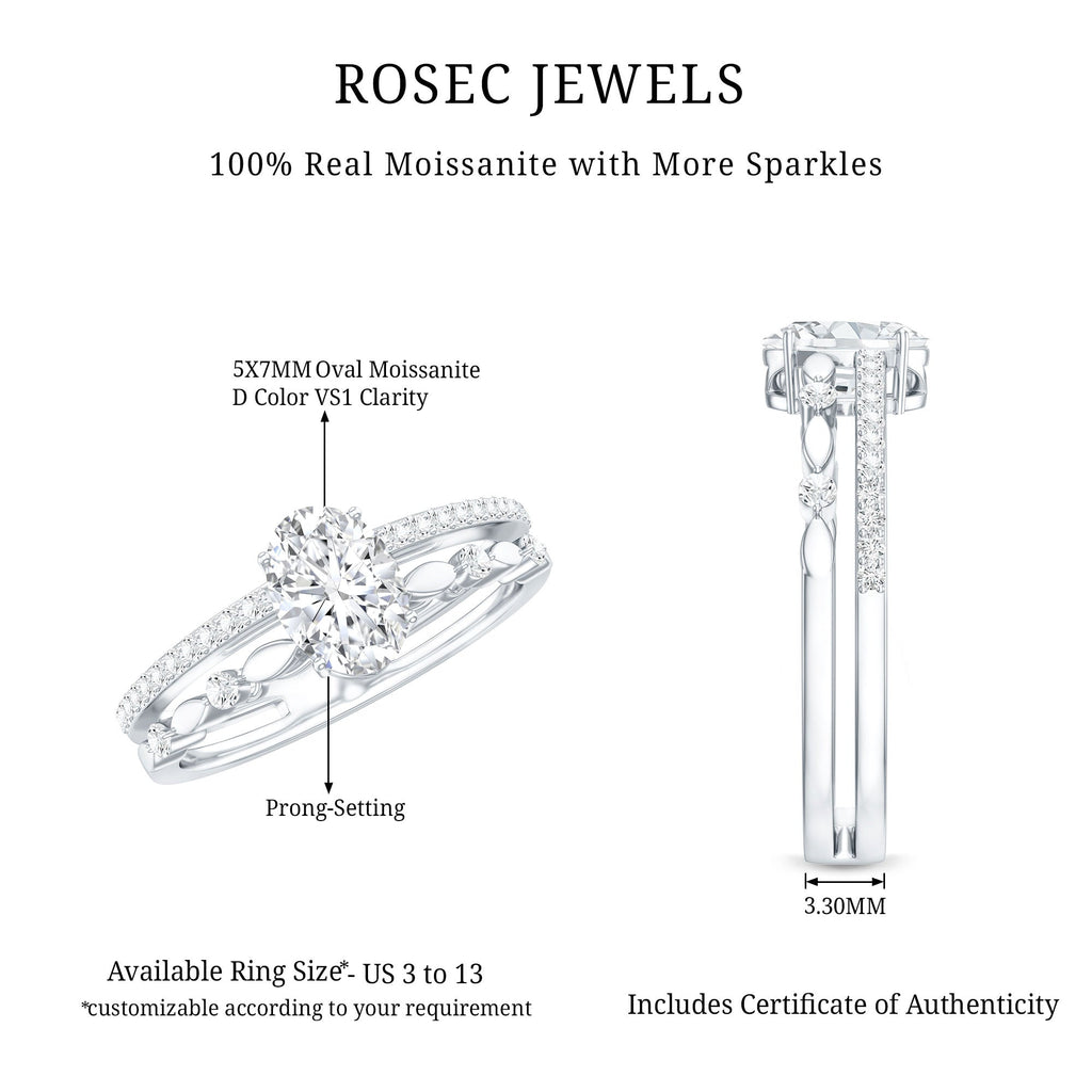 Oval Cut Moissanite Engagement Ring For Women