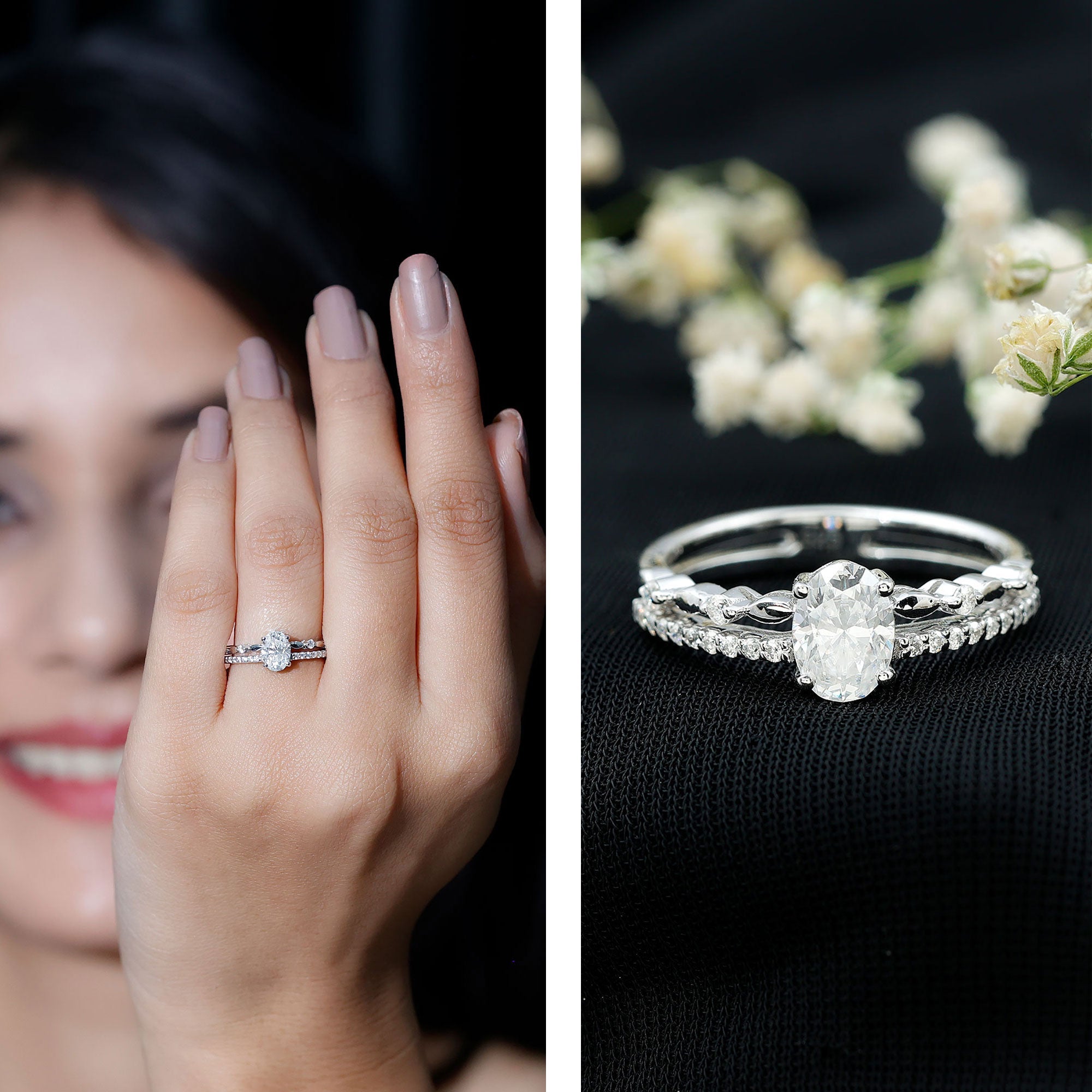Oval Cut Moissanite Engagement Ring For Women
