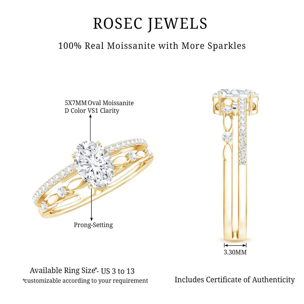 Oval Cut Moissanite Engagement Ring For Women