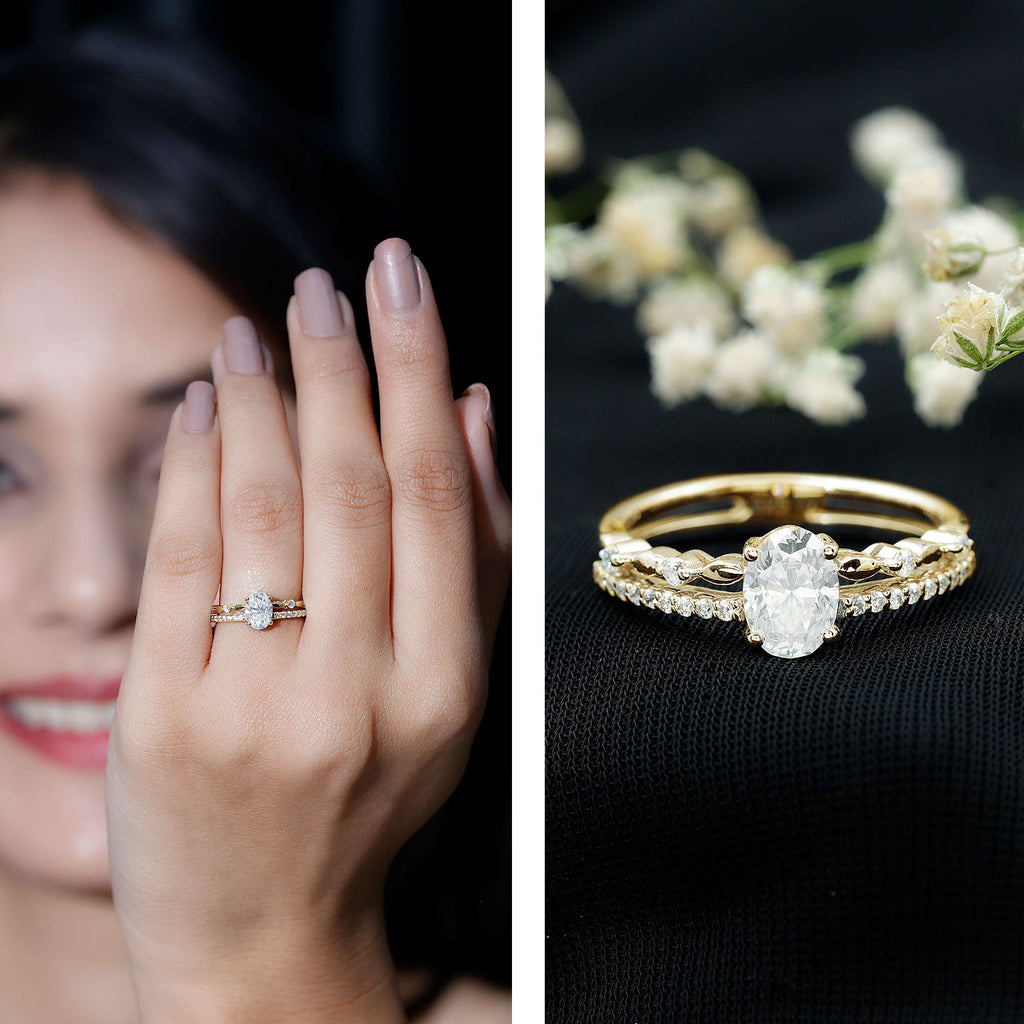 Oval Cut Moissanite Engagement Ring For Women